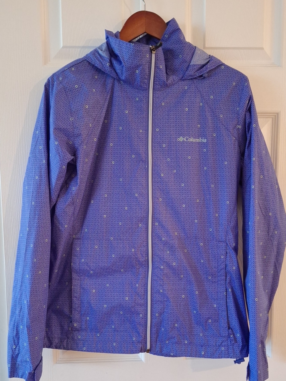 Columbia Purple Dot Hooded Packable Jacket